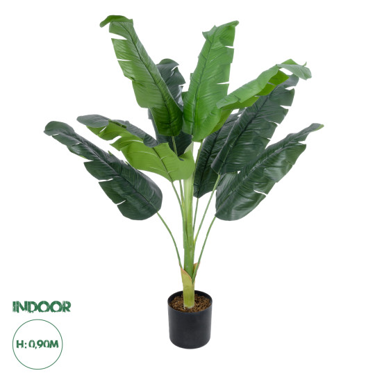 GloboStar® Artificial Garden BANANA PLANT 20939 - Διακοσμητικό Φυτό Μπανανιά Φ70 x Υ90cm