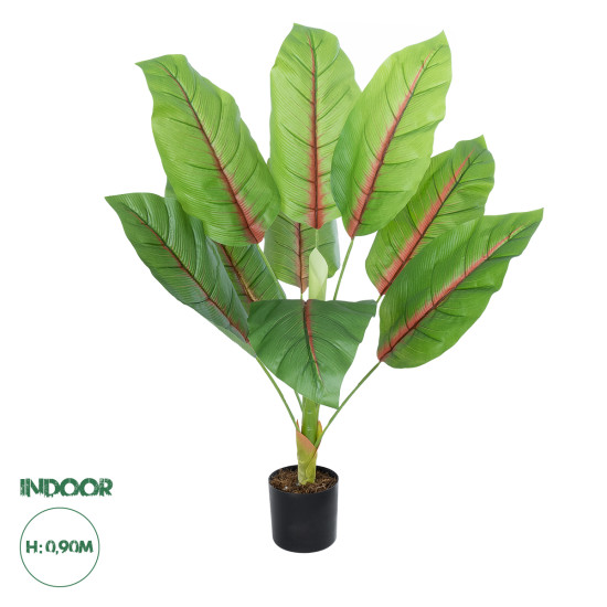 GloboStar® Artificial Garden BLOOD BANANA PLANT 20944 - Διακοσμητικό Φυτό Αιματόφυλλη Μπανανιά Φ70 x Υ90cm