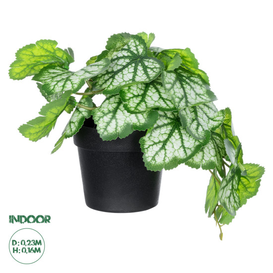 GloboStar® Artificial Garden WHITE BEGONIA PLANT 20947 Διακοσμητικό Φυτό Λευκή Μπιγόνια Φ23 x Υ16cm