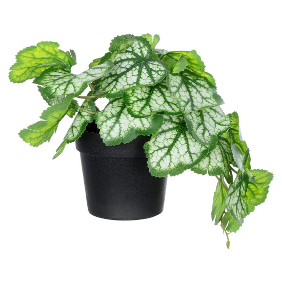 GloboStar® Artificial Garden WHITE BEGONIA PLANT 20947 Διακοσμητικό Φυτό Λευκή Μπιγόνια Φ23 x Υ16cm