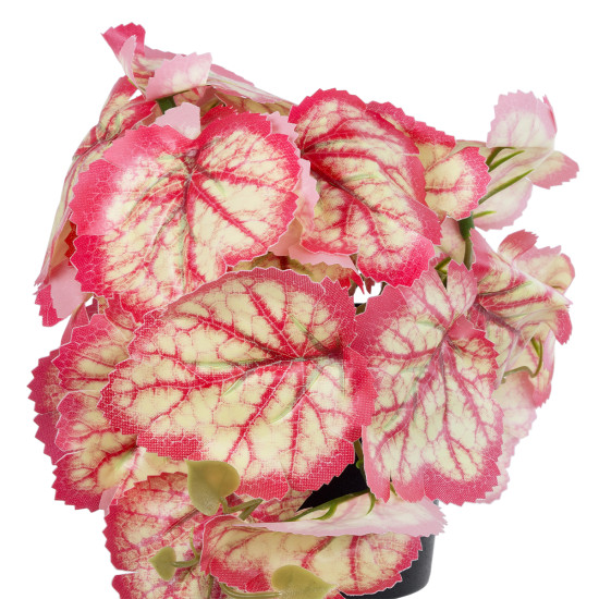 GloboStar® Artificial Garden RED BEGONIA PLANT 20948 Διακοσμητικό Φυτό Κόκκινη Μπιγόνια Φ23 x Υ16cm