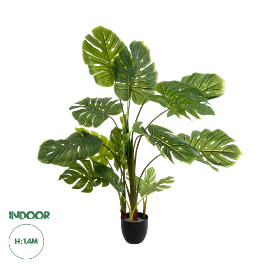 GloboStar® Artificial Garden MONSTERA 20973 - Τεχνητό Διακοσμητικό Φυτό Μονστέρα Φ120 x Υ140cm