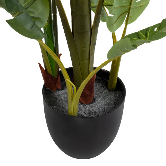 GloboStar® Artificial Garden MONSTERA 20973 - Τεχνητό Διακοσμητικό Φυτό Μονστέρα Φ120 x Υ140cm