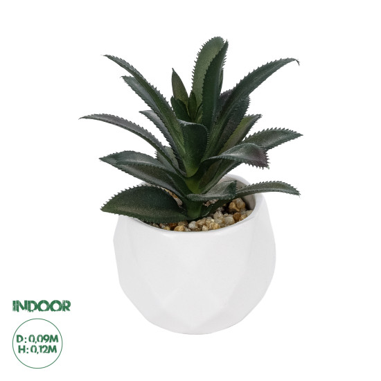 GloboStar® Artificial Garden SUCCULENT ALOE POTTED PLANT 20983 Διακοσμητικό Φυτό Αλόης Φ9 x Υ12cm