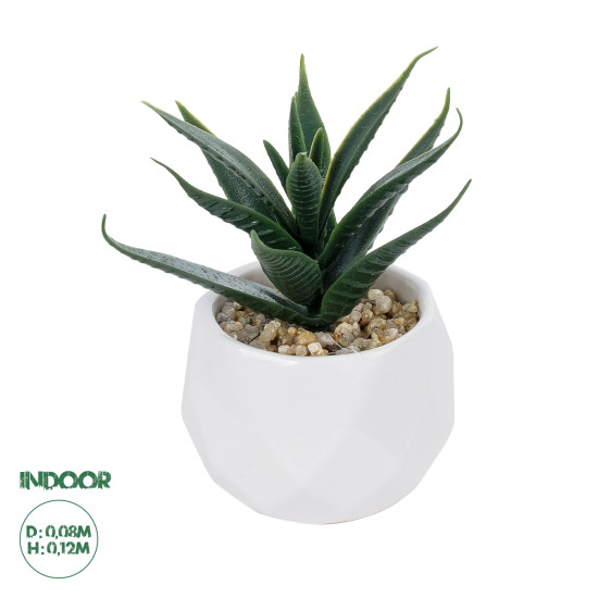 GloboStar® Artificial Garden SUCCULENT ALOE POTTED PLANT 20992 Διακοσμητικό Φυτό Αλόη Φ8 x Υ12cm