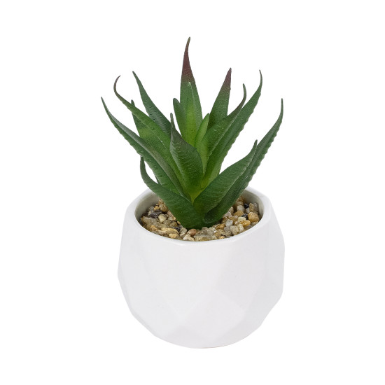 GloboStar® Artificial Garden SUCCULENT ALOE POTTED PLANT 20993 Διακοσμητικό Φυτό Αλόη Φ8 x Υ12cm