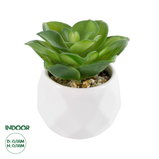 GloboStar® Artificial Garden SUCCULENT ECHEVERIA 21003 Διακοσμητικό Φυτό Παχύφυτο Εχεβέρια Υ8cm