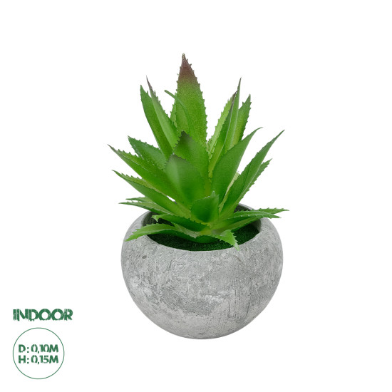 GloboStar® Artificial Garden SUCCULENT ALOE POTTED PLANT 21037 Διακοσμητικό Φυτό Αλόη Φ10 x Υ15cm