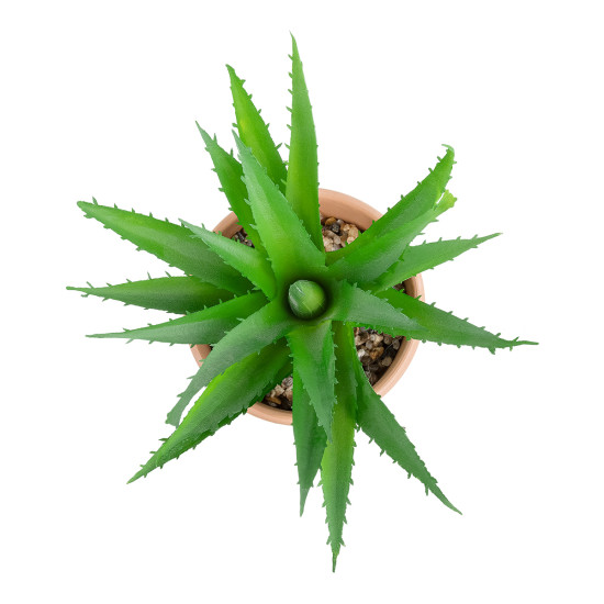 GloboStar® Artificial Garden SUCCULENT ALOE POTTED PLANT 21054 Διακοσμητικό Φυτό Αλόη  Φ15 x Υ19cm