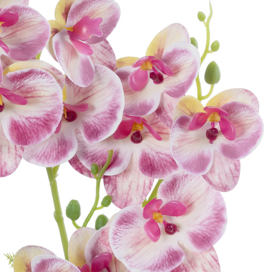 GloboStar® Artificial Garden PINK ORCHID 21077 Διακοσμητικό Φυτό Ροζ Ορχιδέα Υ45cm