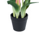 GloboStar® Artificial Garden PINK TULIP 21092 Διακοσμητικό Φυτό Ροζ Τουλίπα Υ23cm