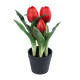 GloboStar® Artificial Garden RED TULIP 21094 Διακοσμητικό Φυτό Κόκκινη Τουλίπα Υ23cm