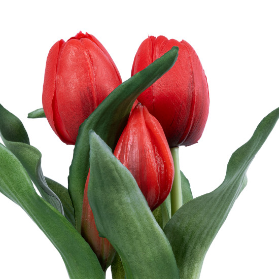 GloboStar® Artificial Garden RED TULIP 21094 Διακοσμητικό Φυτό Κόκκινη Τουλίπα Υ23cm