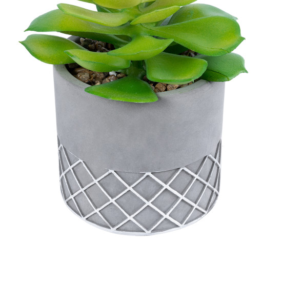 GloboStar® Artificial Garden SUCCULENT SEDEVERIA 21095 Διακοσμητικό Φυτό Παχύφυτο Σεντεβέρια Υ17cm