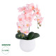 GloboStar® Artificial Garden SALMON ORCHID 21118 Διακοσμητικό Φυτό Ροζ-Πορτοκαλί Ορχιδέα Υ45cm