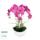 GloboStar® Artificial Garden DARK PINK ORCHID 21123 Διακοσμητικό Φυτό Φούξια Ορχιδέα Υ50cm