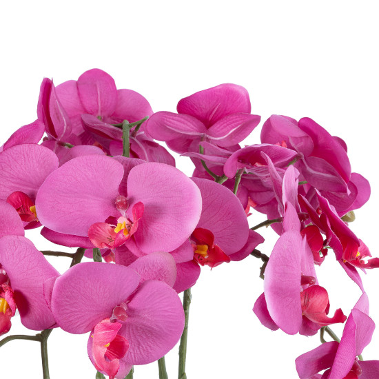 GloboStar® Artificial Garden DARK PINK ORCHID 21123 Διακοσμητικό Φυτό Φούξια Ορχιδέα Υ50cm