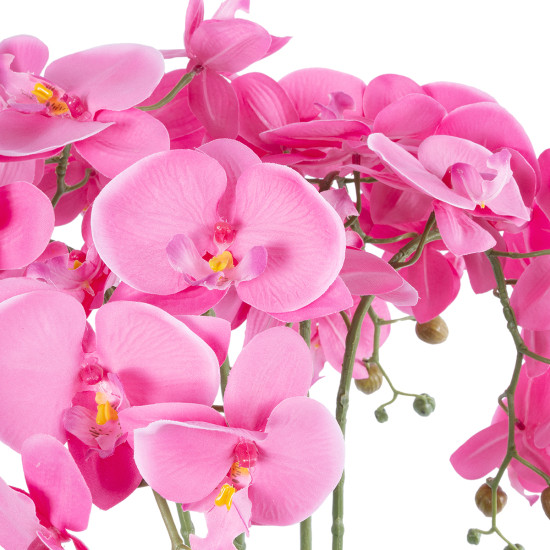 GloboStar® Artificial Garden PINK ORCHID 21124 Διακοσμητικό Φυτό Ροζ Ορχιδέα Υ50cm