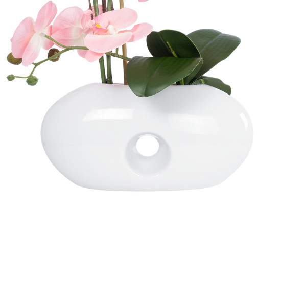 GloboStar® Artificial Garden PINK ORCHID 21126 Διακοσμητικό Φυτό Ροζ Ορχιδέα Υ42cm