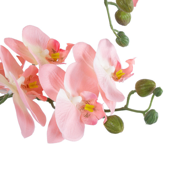 GloboStar® Artificial Garden SALMON PINK ORCHID 21129 Διακοσμητικό Φυτό Φούξια Ορχιδέα Υ43cm