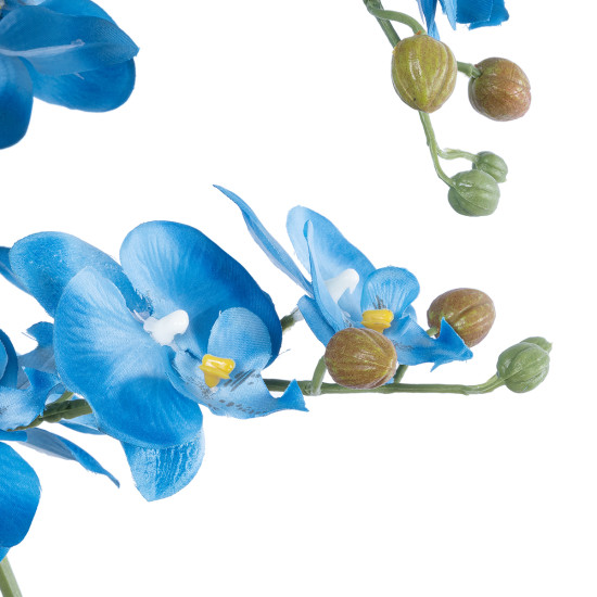 GloboStar® Artificial Garden BLUE ORCHID 21130 Διακοσμητικό Φυτό Μπλε Ορχιδέα Υ43cm