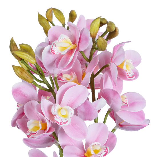 GloboStar® Artificial Garden PALE PINK CHERRY CYMBIDIUM 21403 Διακοσμητικό Φυτό Ροζ Κυμβίδιο Υ60cm