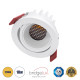 GloboStar® LEO-R 60285 Χωνευτό LED Spot Downlight TrimLess Φ8.5cm 10W 1250lm 38° AC 220-240V IP20 Φ8.5 x Υ6.6cm - Στρόγγυλο - Κινούμενο - Λευκό & Anti-Glare HoneyComb - Θερμό Λευκό 2700K - Bridgelux COB - 5 Years Warranty