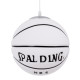 GloboStar® SPALDING NBA 01031 Μοντέρνο Κρεμαστό Παιδικό Φωτιστικό Οροφής Μονόφωτο 1 x E27 Λευκό Μαύρο Γυάλινο Φ25 x Υ25cm