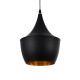 GloboStar® SHANGHAI BLACK 01025-A Μοντέρνο Κρεμαστό Φωτιστικό Οροφής Μονόφωτο 1 x E27 Μαύρο Μεταλλικό Καμπάνα Φ24 x Υ30cm