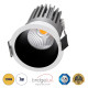 GloboStar® MICRO-B 60241 Χωνευτό LED Spot Downlight TrimLess Φ6cm 7W 875lm 38° AC 220-240V IP20 Φ6 x Υ7.8cm - Στρόγγυλο - Λευκό με Μαύρο Κάτοπτρο - Θερμό Λευκό 2700K - Bridgelux COB - 5 Years Warranty