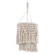 GloboStar® ALGERIA 36204 Boho - Μακραμέ - Macrame Κρεμαστό Φωτιστικό Οροφής Μονόφωτο 1 x E27 Πλεκτό Χειροποίητο Μπεζ Υφασμάτινο με Σχοινί Φ30 x Υ40cm