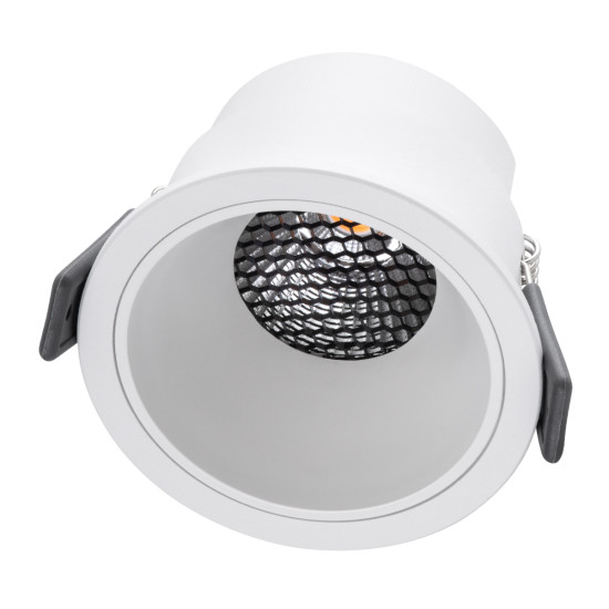 GloboStar® PLUTO-M 60255 Χωνευτό LED Spot Downlight TrimLess Φ8.4cm 10W 1250lm 38° AC 220-240V IP20 Φ8.4 x Υ5.9cm - Στρόγγυλο - Λευκό & Anti-Glare HoneyComb - Θερμό Λευκό 2700K - Bridgelux COB - 5 Years Warranty