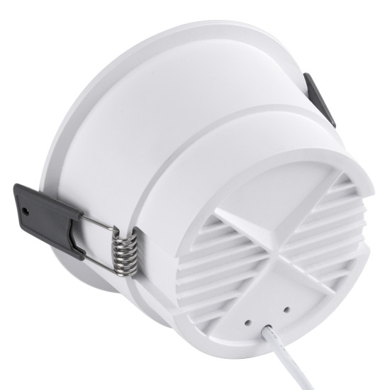 GloboStar® PLUTO-B 60261 Χωνευτό LED Spot Downlight TrimLess Φ10.4cm 15W 1875lm 38° AC 220-240V IP20 Φ10.4 x Υ6.5cm - Στρόγγυλο - Λευκό & Anti-Glare HoneyComb - Θερμό Λευκό 2700K - Bridgelux COB - 5 Years Warranty