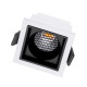GloboStar® PLUTO-S 60265 Χωνευτό LED Spot Downlight TrimLess Μ6.4xΠ6.4cm 7W 875lm 38° AC 220-240V IP20 Μ6.4 x Π6.4 x Υ4.9cm - Τετράγωνο - Λευκό με Μαύρο Κάτοπτρο & Anti-Glare HoneyComb - Θερμό Λευκό 2700K - Bridgelux COB - 5 Years Warranty