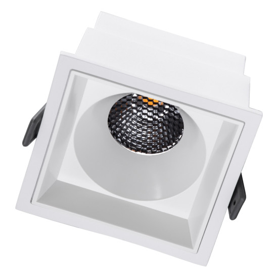 GloboStar® PLUTO-B 60279 Χωνευτό LED Spot Downlight TrimLess Μ10.4xΠ10.4cm 15W 1875lm 38° AC 220-240V IP20 Μ10.4 x Π10.4 x Υ6.5cm - Τετράγωνο - Λευκό & Anti-Glare HoneyComb - Θερμό Λευκό 2700K - Bridgelux COB - 5 Years Warranty