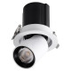 GloboStar® VIRGO-S 60303 Χωνευτό LED Spot Downlight TrimLess Φ9cm 7W 875lm 36° AC 220-240V IP20 Φ9cm x Υ9cm - Στρόγγυλο - Λευκό με Μαύρο Κάτοπτρο - Θερμό Λευκό 2700K - Bridgelux COB - 5 Years Warranty