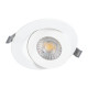 GloboStar® LEXIS JOINT 60991 Χωνευτό LED Κινούμενο Spot Downlight 7W 660lm 45° AC 220-240V IP44 Φ12cm x Υ3.1cm - Στρόγγυλο - Λευκό - Θερμό Λευκό 2700K - Bridgelux Chip - TÜV Certified Driver - 5 Years Warranty