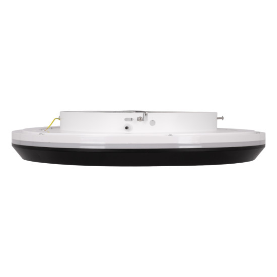 GloboStar® MELINA 61040 Πλαφονιέρα Οροφής Κύκλος LED CCT 55W 6376lm 120° AC 220-240V - Εναλλαγή Φωτισμού μέσω Τηλεχειριστηρίου All In One Ψυχρό Λευκό 6000k+Φυσικό Λευκό 4500k+Θερμό Λευκό 2700k Dimmable Φ48cm - Μαύρο - 3 Years Warranty