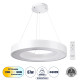 GloboStar® RA 61195 Κρεμαστό Φωτιστικό Δαχτυλίδι-Κύκλος LED CCT 67W 7370lm 120° AC 220-240V - Εναλλαγή Φωτισμού μέσω Τηλεχειριστηρίου All In One Ψυχρό 6000k+Φυσικό 4500k+Θερμό 2700k Dimmable Φ60cm - Λευκό - 3 Years Warranty