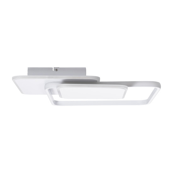 GloboStar® SQUARO 61232 Φωτιστικό Οροφής Δαχτυλίδι-Κύκλος LED CCT 75W 8400lm 360° AC 220-240V - Εναλλαγή Φωτισμού μέσω Τηλεχειριστηρίου All In One Ψυχρό 6000k+Φυσικό 4500k+Θερμό 2700k Dimmable Μ48.5 x Π51 x Υ9cm - Λευκό - 3 Years Warranty