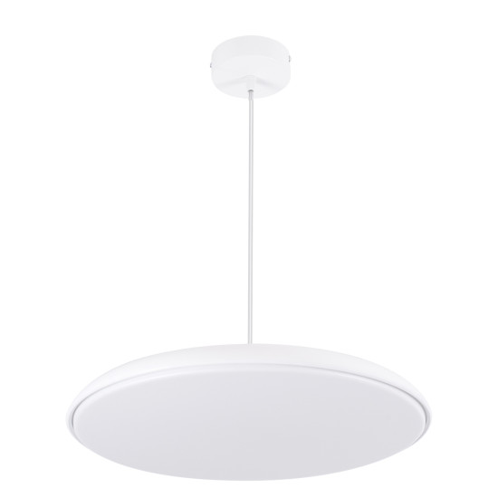 GloboStar® BARON 61255 Κρεμαστή Πλαφονιέρα Οροφής LED CCT 24W 2880lm 120° AC 220-240V - Εναλλαγή Φωτισμού μέσω Διακόπτη On/Off All In One Ψυχρό 6000k+Φυσικό 4500k+Θερμό 2700k Φ40 x Υ10cm - Λευκό - 3 Years Warranty