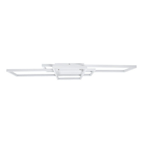 GloboStar® QUADRA 61389 Φωτιστικό Οροφής Design LED CCT 120W 14400lm 120° AC 220-240V - Εναλλαγή Φωτισμού μέσω Τηλεχειριστηρίου All In One Ψυχρό 6000k+Φυσικό 4500k+Θερμό 2700k Dimmable Μ105 x Π60 x Υ9cm - Λευκό - 3 Years Warranty