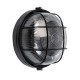 GloboStar® BOATLIGHT 61586 Vintage Industrial Φωτιστικό Τοίχου - Απλίκα - Καραβοχελώνα Εξωτερικού Χώρου Μονόφωτο 1 x E27 AC220-240V Αδιάβροχο IP65 - Σώμα Αλουμινίου & Tempered Glass - Φ17.5 x Υ9cm - Μαύρο - Στρόγγυλο - 5 Years Warranty