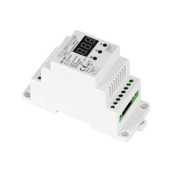 GloboStar® 70672 S1-D1 SKYDANCE AC Triac DMX Dimmer Din Rail Ράγας 1 Καναλιού AC 100-240V 1 x 2A 480W - Max 2A 480W - IP20 DMX512 Μ11.5 x Π5 x Υ6.5cm - 5 Years Warranty