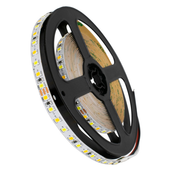 GloboStar® 70260 Ταινία LED SMD 2835 CCT 3in1 5m 12W/m 120LED/m 120° DC 24V IP20 1440lm/m Ψυχρό Λευκό 6000K &amp; 1400lm/m Φυσικό Λευκό 4500K &amp; 1360lm/m Θερμό Λευκό 3000K