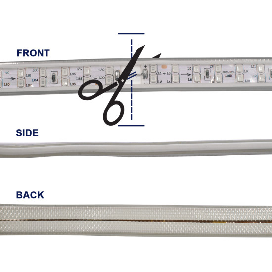 GloboStar® 70515 Wide Ταινία Διπλής Σειράς Epistar LED SMD 2835 1m 24W/m 180LED/m 3144lm/m 120° DC 230V Αδιάβροχη IP68 Πράσινο Dimmable