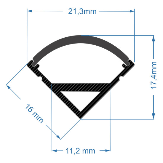 GloboStar® 70816-3M Γωνιακό Προφίλ Αλουμινίου Μαύρο με Μαύρο Οπάλ Κάλυμμα για 1 Σειρά Ταινίας LED Πατητό - Press On Πακέτο 5 Τεμάχια των 3 Μέτρων