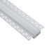 GloboStar® 70819-1M Χωνευτό για Γυψοσανίδα - Trimless Προφίλ Αλουμινίου Ανοδιωμένο με Λευκό Οπάλ Κάλυμμα για 2 Σειρές Ταινίας LED Πατητό - Press On 1 Μέτρο
