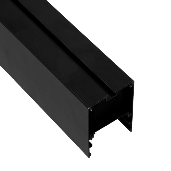 GloboStar® 70828-3M AVATAR Linear Γραμμικό Αρχιτεκτονικό Προφίλ Αλουμινίου Μαύρο με Λευκό Οπάλ Κάλυμμα για 4 Σειρές Ταινίας LED Πατητό - Press On 3 Μέτρα