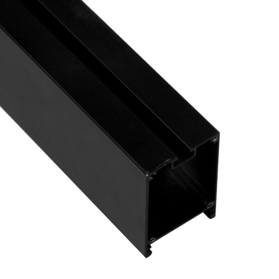 GloboStar® 70832-3M BABYLON Linear Γραμμικό Αρχιτεκτονικό Προφίλ Αλουμινίου Μαύρο με Λευκό Οπάλ Κάλυμμα για 2 Σειρές Ταινίας LED Πατητό - Press On 3 Μέτρα